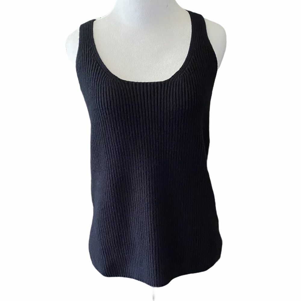 Honey Punch Black ribbed Sweater tank top SZ M
